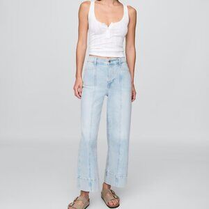 High Rise Stride Wide-Leg Ankle Jeans